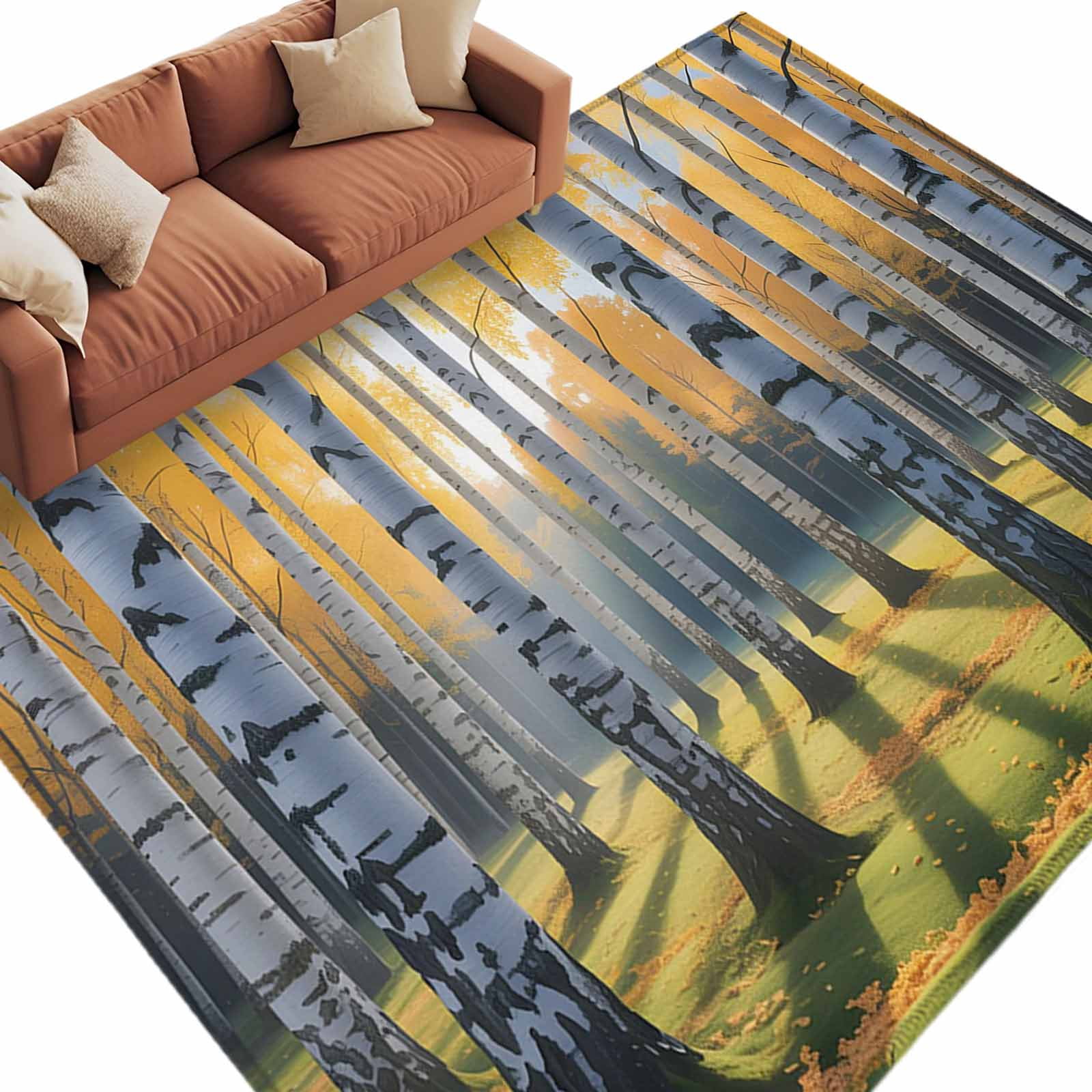 8x10 Area Rugs for Living Room, Fall Branch Trees Non Slip Area Rugs ...