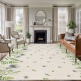 thumbnail image 1 of 8x10 Area Rugs for Living Room, Farmhouse Botancial Non Slip Area Rugs for Kitchen Bedroom Entryway, Pastoral Daisy Leaves Rustic Burlap Washable Carpet Runner Rug Floor Mats for Bedroom Home Decor, 1 of 8