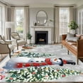 thumbnail image 1 of 8x10 Area Rugs for Living Room, Grey Snowman Christmas Non Slip Area Rugs for Kitchen Bedroom Entryway, Xmas Tree Snowflake Gifts Washable Carpet Runner Rug Floor Mats for Bedroom Home Decor, 1 of 9