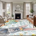 thumbnail image 1 of 8x10 Area Rugs for Living Room, Happy Easter Non Slip Area Rugs for Kitchen Bedroom Entryway, Spring Bunny Easter Eggs Floral Teal Plaid Washable Carpet Runner Rug Floor Mats for Bedroom Home Decor, 1 of 8