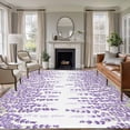 thumbnail image 1 of 8x10 Area Rugs for Living Room, Lavender Non Slip Area Rugs for Kitchen Bedroom Entryway, Spring Botanical Purple Flowers Leaves Plants Washable Carpet Runner Rug Floor Mats for Bedroom Home Decor, 1 of 8