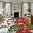 thumbnail image 1 of 8x10 Area Rugs for Living Room, Red Christmas Non Slip Area Rugs for Kitchen Bedroom Entryway, Gnomes Xmas Tree Snowflake Gifts Washable Carpet Runner Rug Floor Mats for Bedroom Home Decor, 1 of 9