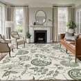 thumbnail image 1 of 8x10 Area Rugs for Living Room, Retro Spring Floral Non Slip Area Rugs for Kitchen Bedroom Entryway, Summer Botanical Vintage Farmhouse Washable Carpet Runner Rug Floor Mats for Bedroom Home Decor, 1 of 9