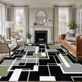thumbnail image 1 of 8x10 Area Rugs for Living Room, Sage Green Black Geometric Non Slip Area Rugs for Kitchen Bedroom Entryway, Modern Abstract Art Block Washable Carpet Runner Rug Floor Mats for Bedroom Home Decor, 1 of 8