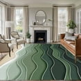 thumbnail image 1 of 8x10 Area Rugs for Living Room, Sage Green Moire Non Slip Area Rugs for Kitchen Bedroom Entryway, Modern Abstract Art Waves Luxury Aesthetics Washable Carpet Runner Rug Floor Mats for Bedroom, 1 of 9