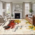 thumbnail image 1 of 8x10 Area Rugs for Living Room, Sunflower Truck Non Slip Area Rugs for Kitchen Bedroom Entryway, Yellow Floral Summer Botanical Elegant Pastoral Washable Carpet Runner Rug Floor Mats for Bedroom, 1 of 8