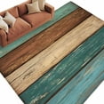 thumbnail image 1 of 8x10 Area Rugs for Living Room, Teal Turquoise Wooden Non Slip Area Rugs for Kitchen Bedroom Entryway, Rustic Retro Farmhouse Western Country Washable Carpet Runner Rug Floor Mats for Bedroom, 1 of 9