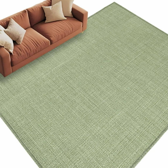 8x10 Area Rugs for Living Room, Vintage Sage Green Non Slip Area Rugs for Kitchen Bedroom Entryway, Farmhouse Retro Beige Solid Color Washable Carpet Runner Rug Floor Mats for Bedroom Home Decor