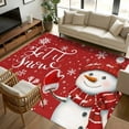 thumbnail image 1 of 8x10 Area Rugs, Red Snowman Christmas Non-Skid Rubber Backing Large Rectangle Rugs - Living Room Bedroom Home Office, Xmas Winter Snowflake Let Snow Indoor Floor Mat Carpets Washable Rug, 1 of 9