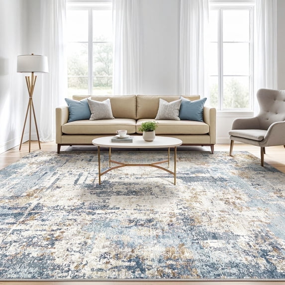Non Abstract UERMEI, Area Rug, 8'x10', Washable Indoor Carpet, Blue - Walmart.com