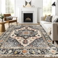 thumbnail image 1 of 8x10 Area Rugs for Living Room,Non-Slip Backing Washable Rugs,Vintage Large Area Rug,Stain Resistant Home Decor Rug, Black, 1 of 6