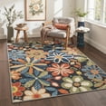 thumbnail image 1 of DEORAB 8x10 Area Rugs Floral Botanical Black Soft Ultra Thin Washable Non Slip Floor Carpet for Living Room, Bedroom, Dining Room, Home Office, 1 of 5
