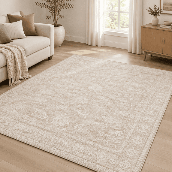 8x10 Beige Neutral Flliving Room Vintarea Rug - Walmart.com
