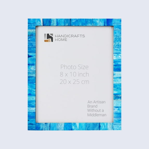 Handicrafts Home 8x10 Classic Bone Inlay Picture Frames Picture Frames, Turquoise