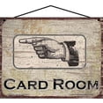 thumbnail image 1 of 8x10 Card Room LEFT Vintage Style Sign with a Hand Pointing to the Left - Unique Directional Decor for Game Enthusiasts, Perfect Addition for Home Poker Night, Gift for Card Players Housewarming, 1 of 1