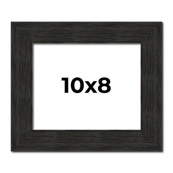 8x10 Contemporary Black Picture Frame - UV Acrylic, Foam Board Backing, Hanging Hardware