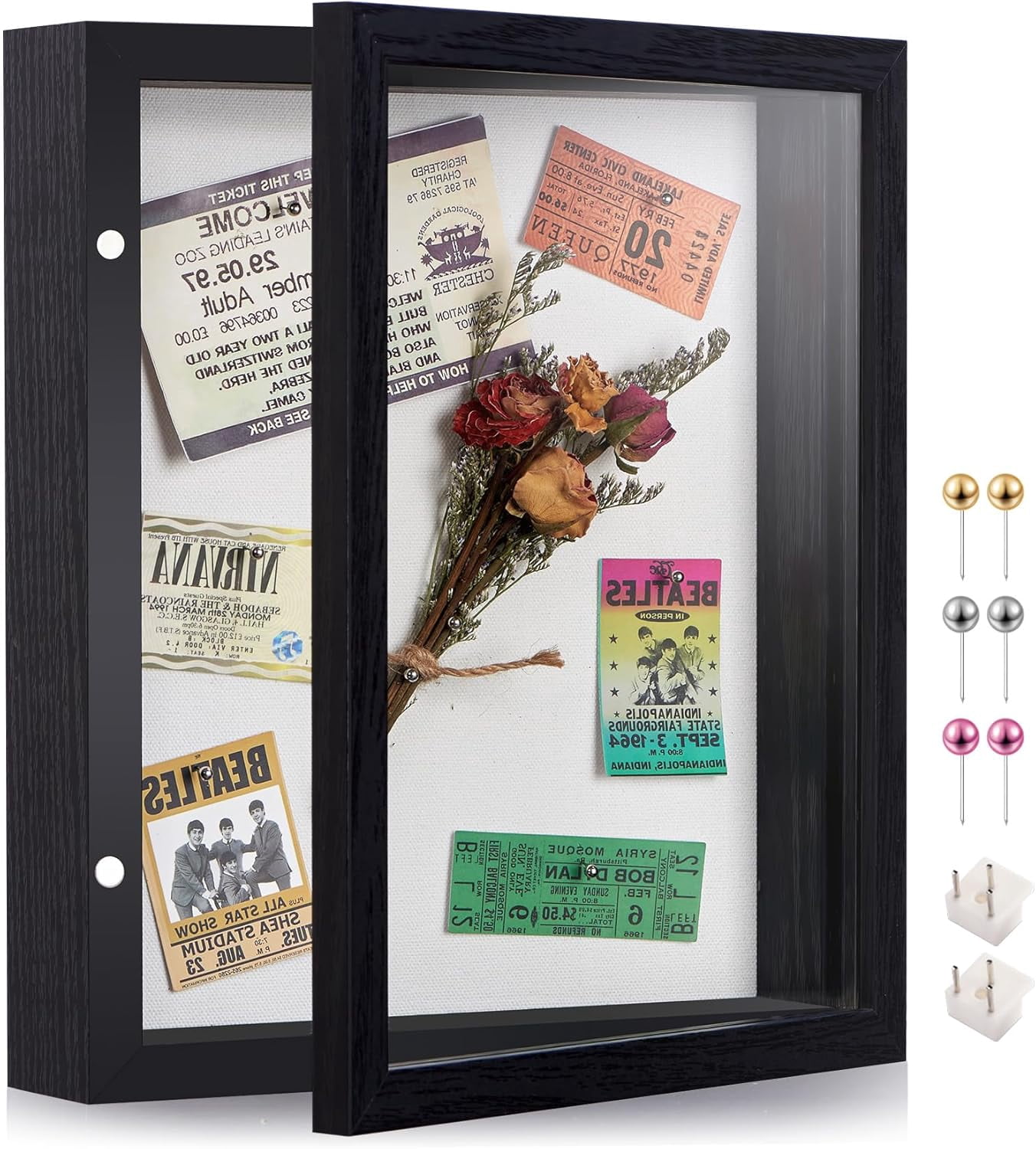 8x10 Deep Shadow Box Picture Frame Display Case with Linen and Stand ...