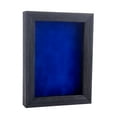 thumbnail image 1 of 8x10 Distressed Black Shadowbox Frame - Interior Size 8x10 with 1" Usable Depth - Royal Blue Acid-Free Suede Backing, 1 of 5