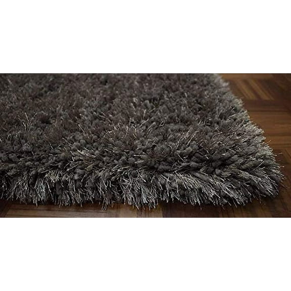 8x10 Feet Dark Gray Dark Grey Colors Solid Shag Shaggy Modern Contemporary Fluffy Fuzzy Furry Flokati Soft Thick Plush Large Size Patterned Bedroom Living Room Polyester Made Area Carpet Rug