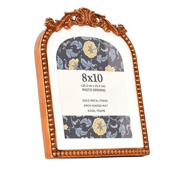 Elegant Gold 8x10 Filigree Tabletop Picture Frame with Ornate Design