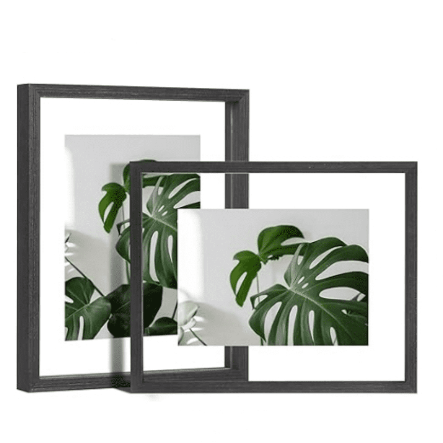 8x10 Floating Frames Set of 2, Double Glass Picture Frame, Made of ...