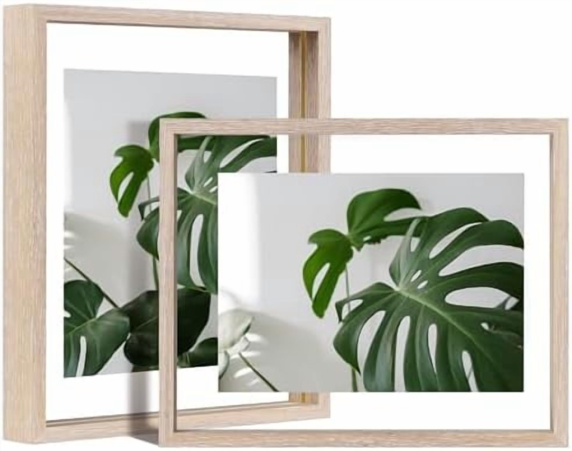 8x10 Floating Frames Set of 2, Double Plexiglass Picture Frame, Made of ...