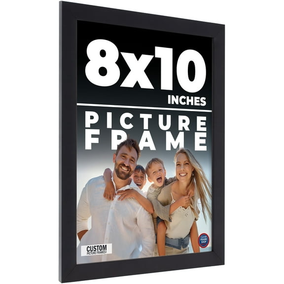 8x10 Frame Black Real Wood Picture Frame Width 0.75 inches | Interior Frame Depth 0.5 inches | Noir