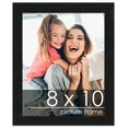 thumbnail image 1 of 8x10 Black Wood Picture Frame - UV Acrylic, Foam Board Backing, Hanging Hardware, 1 of 9