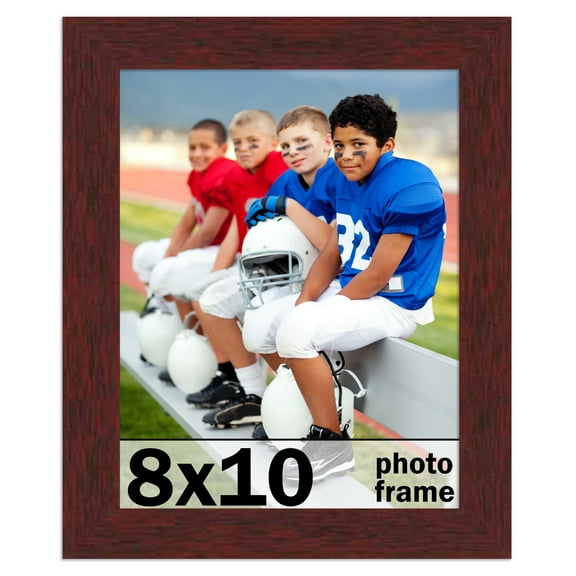 8x10 Frame Brown Mahogany Solid Wood Picture Frame Includes UV Acrylic Plexiglass, Acid Free Foam