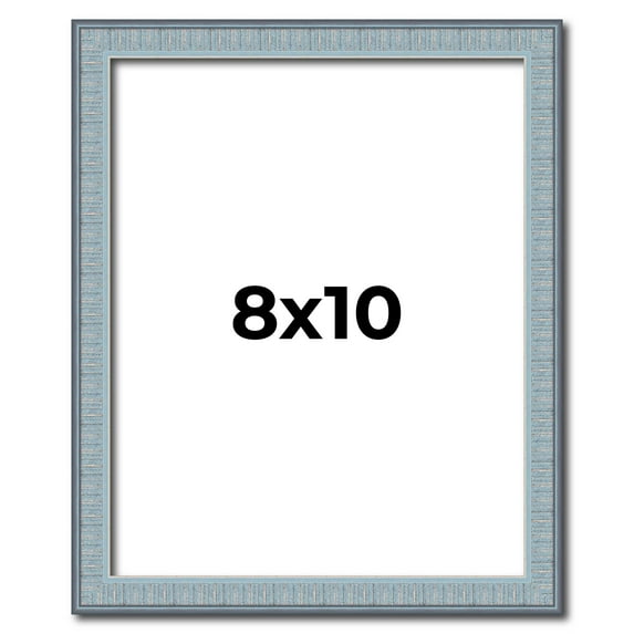 8x10 Frame Rustic Sky Blue Solid Wood Picture Frame | 0.75 Inch Moulding Width |Includes UV Acrylic