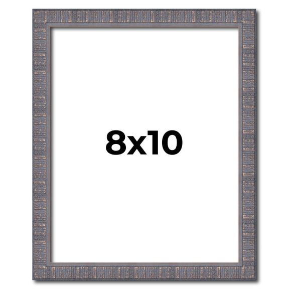 8x10 Frame Slate Blue Distressed Rustic Solid Wood Picture Frame | 0.75 Inch Moulding Width |