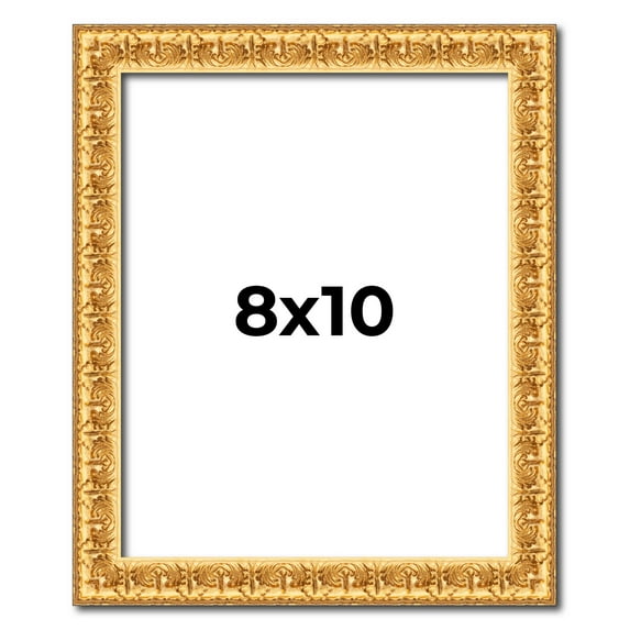 8x10 Frame gold Picture Frame Complete Wood Picture Frame with UV Acrylic, Foam Board Backing &