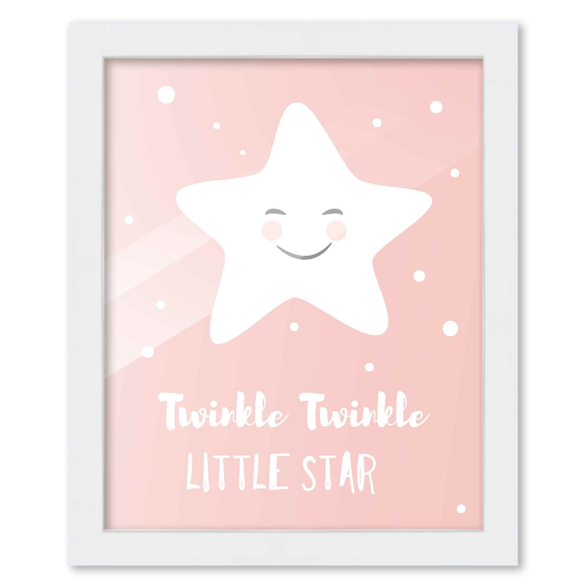 8x10 Framed Nursery Wall Art Hand Drawn Twinkle Twinkle Little Star ...