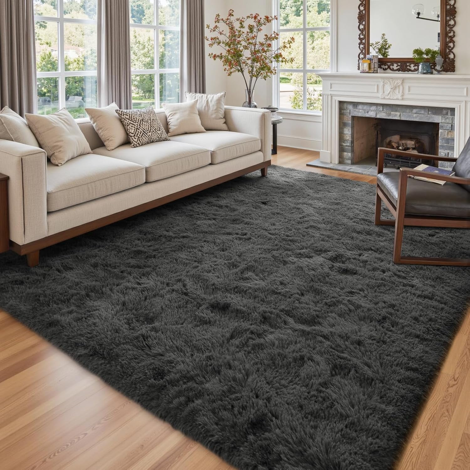 8x10 Ft Extra Large Shag Rugs for Living Room, Ultra Soft Fluffy Furry ...