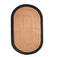 thumbnail image 1 of 8x10 Ft Oval Black & Natural Jute Area Rug, Hand-Woven, Farmhouse Boho Style, Durable & Pet-Friendly Rug for Living Room, Dining Room, and Bedroom, 1 of 5