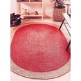 thumbnail image 1 of 8x10 Ft Oval Red Jute Area Rug | Handmade | Solid Farmhouse Design | Natural Jute Rug for Living Room | Dining Room | Bedroom | Kitchen | Hallway | Entryway, 1 of 5