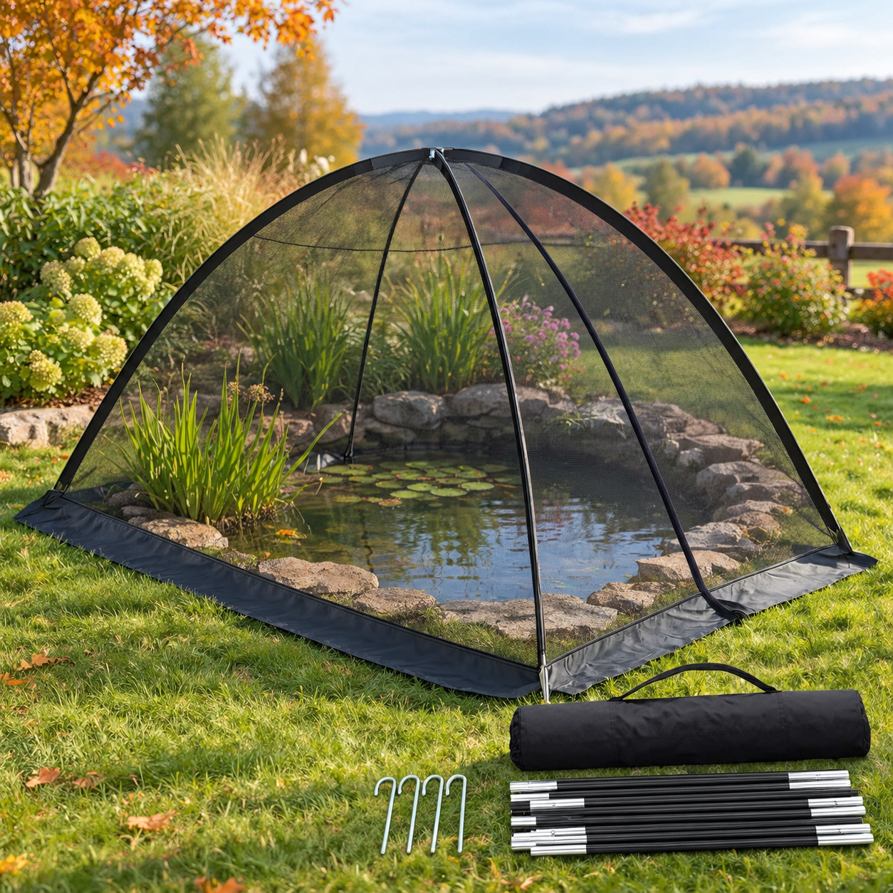8x10 Ft Pond Cover Dome Net With Frame For Outdoor Koi Leaves - Walmart.com