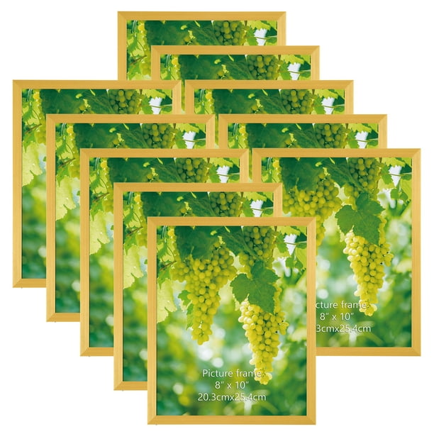8x10 Gold Picture Frame, PVC Photo Frame Set of 18 for Room Decor