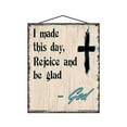 thumbnail image 1 of 8x10 I Made This Day Rejoice And Be Glad God Quote Sign - Religious Themed Home Décor with Image of a Cross - Perfect for Faith & Worship Spaces, Decorative Household Family Wall Art, 1 of 1