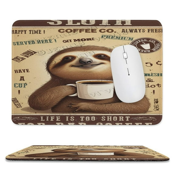 8x10 IN Mouse Pad - Adorable Sloth Design, Comfortable and Washable, Perfect for Home Office or Travel, Ideal for Kids and Girls on Birthdays