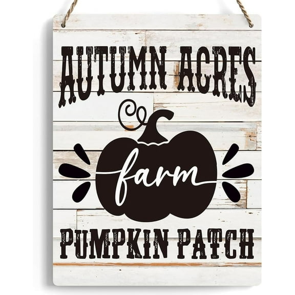 8x10 Inch Autumn Acres Farm Fall Wood Sign Decoration Autumn Pumpkin Patch Harvest Wooden Signs Rustic Hanging Plaque Home Wall Art Sign Wall Decor For Farmhouse Home Kitchen