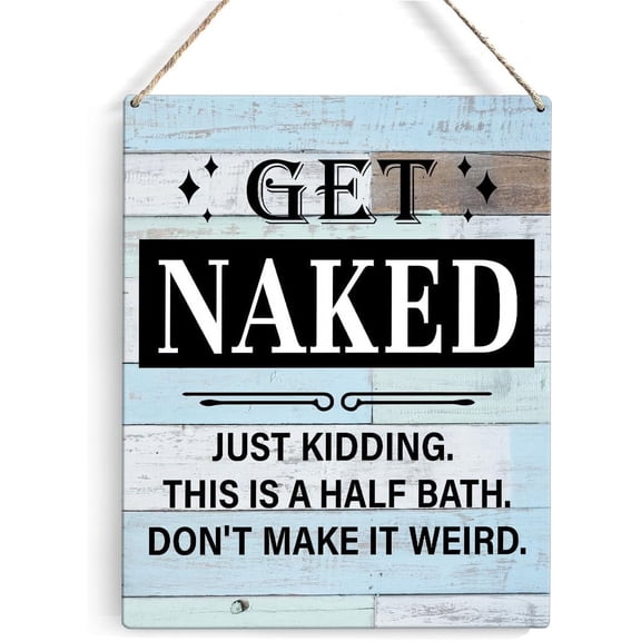 8x10 Inch Bathroom Signs Wall Decor Rustic This Is A Half Bath Wooden Hanging Sign Decoration For Home Restroom Door