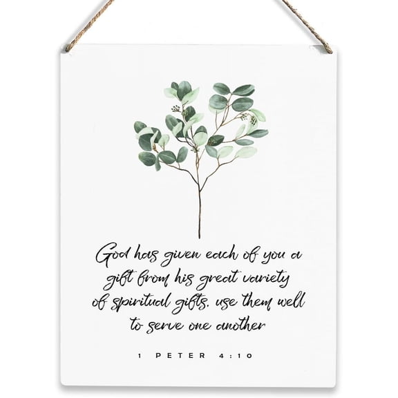 8x10 Inch Christian Inspirational Quotes Wall Art Motivation Rustic Religious Decorative Wall Hanging Wooden Sign Positive Bible Verse Farmhouse Wood Plaque For Home Office Cottage Indoor Decoration