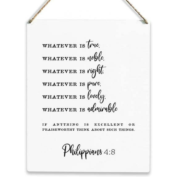 8x10 Inch Christian Inspirational Quotes Wall Decor Encouraging Rustic Religious Decorative Wall Hanging Wooden Sign Positive Bible Verse Farmhouse Wood Plaque For Home Office Outdoor Yard Decoration