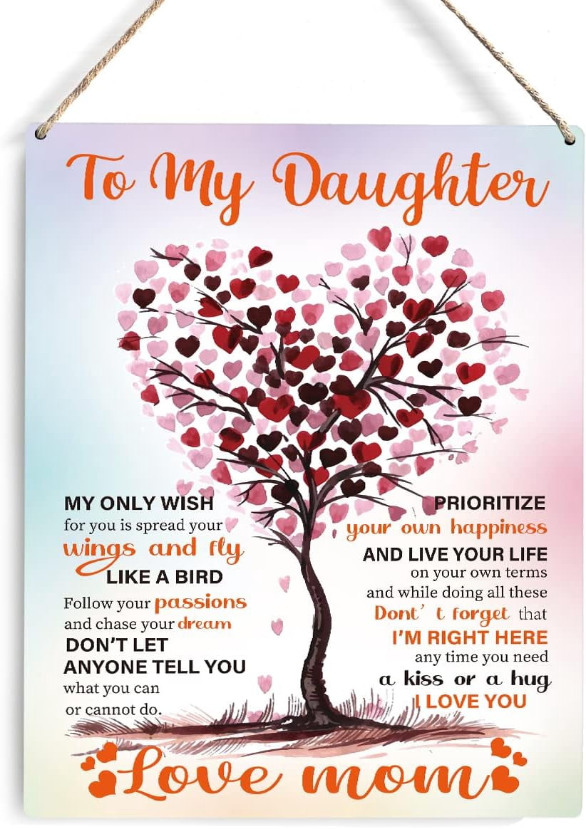 Daughter Sign 8x10 Inch Farmhouse Daughter Wooden Sign Wall Decor Rustic Daughter I ...