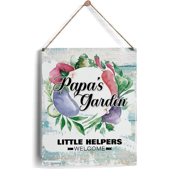 8x10 Inch Garden Signs Papa Gifts Wall Art Gardener Gifts Plant Lover Gifts Home Porch Garden Decor Front Door Decor Fathers Day Birthday Gifts Wooden Hanging Sign Decorative Wood Plaque