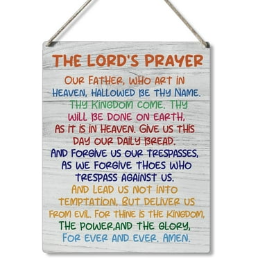 8x10 Inch Inspirational Gift Signs The Lord'S Prayer Our Father Who Art In Heaven Hallowed Be Thy Name Wooden Hanging Sign Religious Scripture Art Wall Home Decoration
