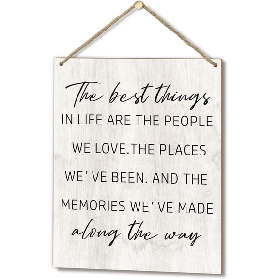 8x10 Inch Inspirational Home Decor Wooden Wall Hanging Sign Plaque, Wedding Gift Housewarming Gift, The Best Things In The Life, Door Shelf Wall Art For Farmhouse Living Room Bedroom Study