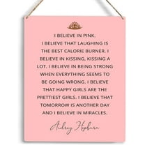 8x10 Inch Inspirational I Believe In Pink Wall Art Wooden Hanging Sign Positive Self Care Sign Home Bedroom Wall Decor Women Gifts For Her Friends Farmhouse Sign
