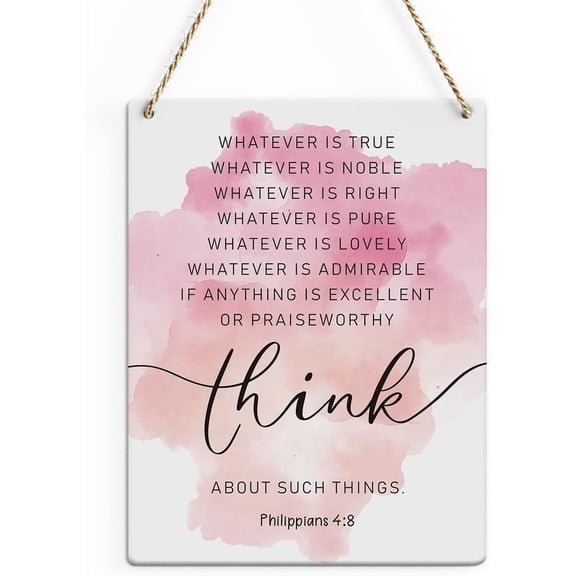 8x10 Inch Inspirational Scripture Bible Verse Wall Art Christian Religious Gifts Farmhouse Hanging Wall Decor Wood Sign For Home Office Kitchen Church Door Bedroom Bathroom Living Room
